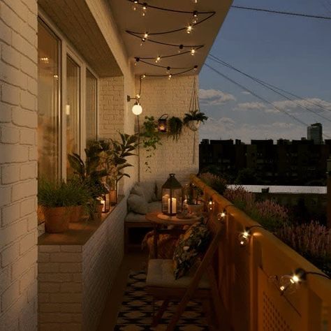 44 Small Balcony Ideas to Maximize Your Balcony Space - Trendey Narrow Balcony, Patio Railing, Balkon Decor, Diy Balcony, Tiny Balcony, Balcony Grill, Small Balcony Garden, Modern Balcony, Balcony Lighting