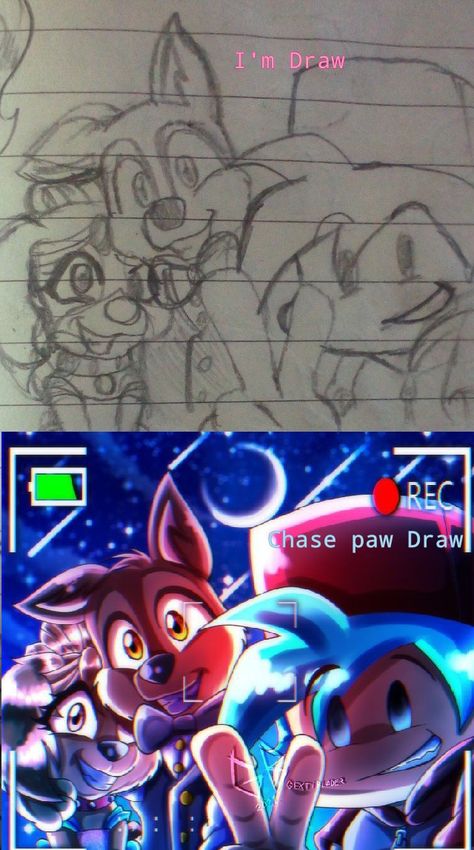 I'm use normal pencils and book Skye X Chase Fanart, Funny Salad, Paw Drawing, Paw Patrol Cartoon, Skye Paw, Ladybug Movie, Chase Paw Patrol, Miraculous Ladybug Movie, The Pencil