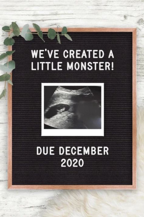 Little Monster Baby Announcement We Created A Monster Baby Shower Ideas, Monster Baby Showers, Cute Pregnancy Announcement, Announcement Photos, Monster Theme, Baby Announcement Photos, Real Monsters, Announcement Ideas, Cute Letters