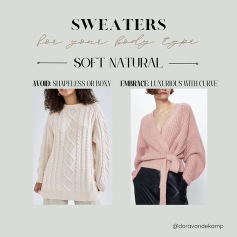 Dora | Image & Style | Color Analysis & Kibbe Body Types | Save this for choosing your best style for sweaters if your Body Typology is SOFT NATURAL #softnatural #sweater #styleblogger… | Instagram Soft Natural Kibbe, Kibbe Body Types, Natural Kibbe, Style Analysis, Bright Winter, Gray Eyes, Best Style, Soft Classic, Color Analysis