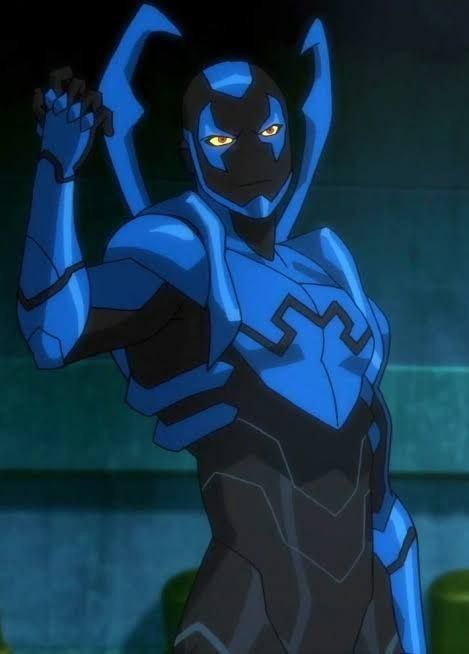 Blue Beetle Young Justice, Jaime Reyes, Batman Redesign, Spiderman Black, Black Beetle, Dc Comics Wallpaper, Japanese Superheroes, Comic Layout, Super Hero Outfits