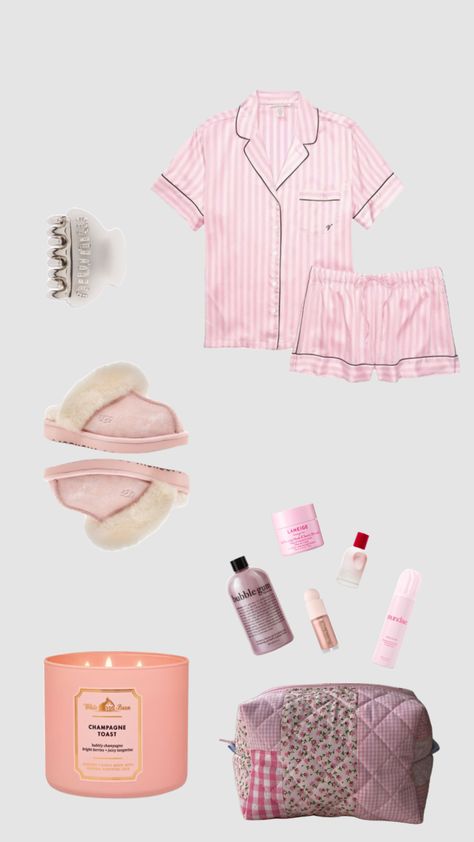 Girly Pajama, Pyjamas Outfit, Pink Pyjamas, Pajama Outfit, Cute Pajama Sets, Pink Pajamas, Indie Room, Lazy Day Outfits, Cute Pajamas