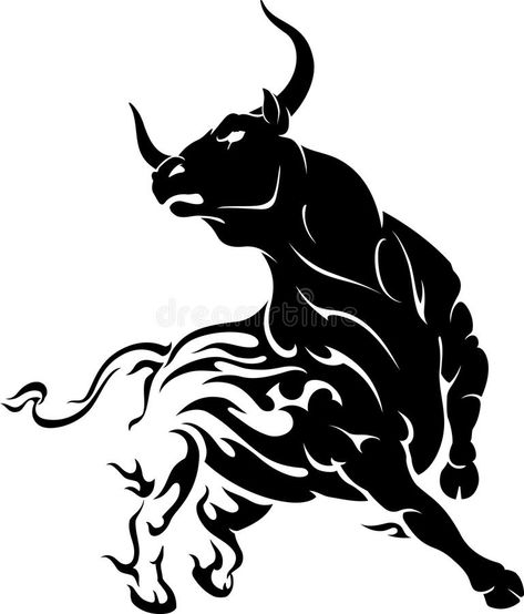 Bull Abstract, Ox Tattoo, Taurus Bull Tattoos, Wild Bull, Taurus Tattoo, Cow Logo, Fire Vector, Charging Bull, Bull Painting