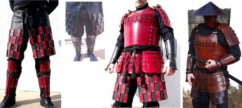 Japanese Armour, Sca Armor, Armadura Cosplay, Larp Costume, Samurai Armor, Leather Armor, Japanese Samurai, Samurai Art, Arm Armor