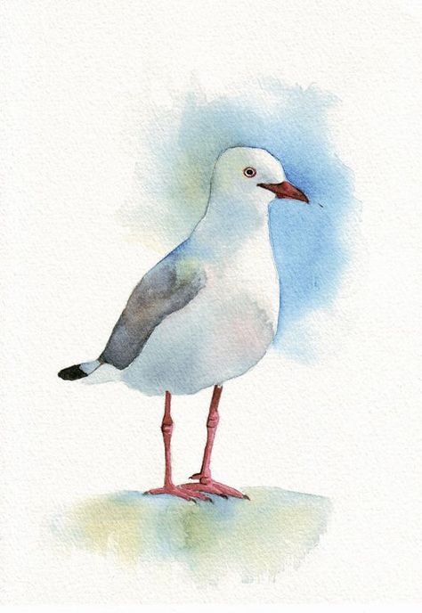 Seagull Painting Print of watercolor painting 5 by Splodgepodge, $15.00: Seagull Painting, Art Plage, Beach Watercolor, Arte Animal, Beach Painting, Bird Drawings, Watercolor Inspiration, Art And Illustration, Sea Birds