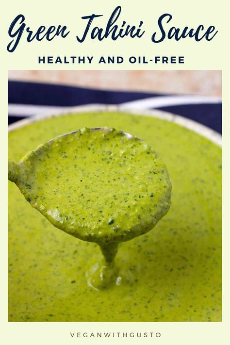 Vegan Pizza Dough Recipe, Green Tahini Sauce, Tahini Salad, Vegan Pizza Dough, Green Tahini, Tahini Salad Dressing, Shawarma Spices, Best Vegan Cheese, Oil Free Vegan Recipes