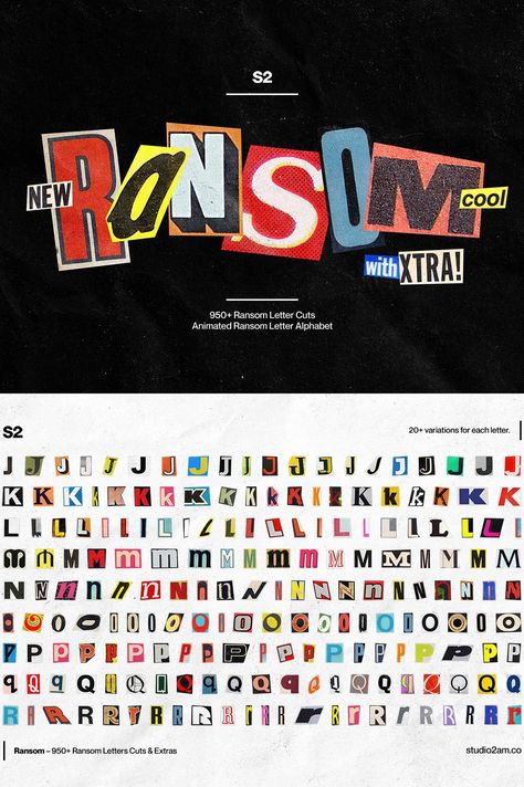 Paper Letters Design, Ransom Note Typography, Paper Letters Aesthetic, Ransom Letter Aesthetic, Ransom Note Aesthetic, Ransom Letter Alphabet, Ransom Letters Png, Ransom Font, Ransom Note Letters