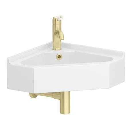 Corner Sink Cloakroom, Small Cloakroom, Corner Basin, White Victorian, Downstairs Loo, Cloakroom Basin, Downstairs Toilet, Corner Sink, Small Corner