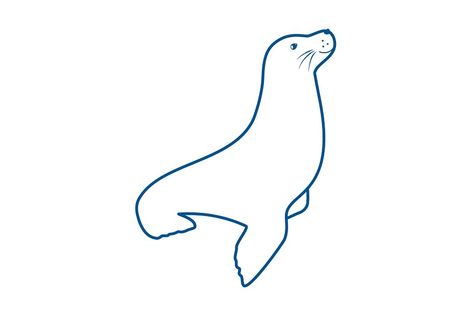 Seal Tattoo Simple, Seal Logo Design, Seal Tattoo, Lion Drawing, Simple Line Drawings, Animal Icon, Seal Logo, Pet Logo Design, Sea Animal