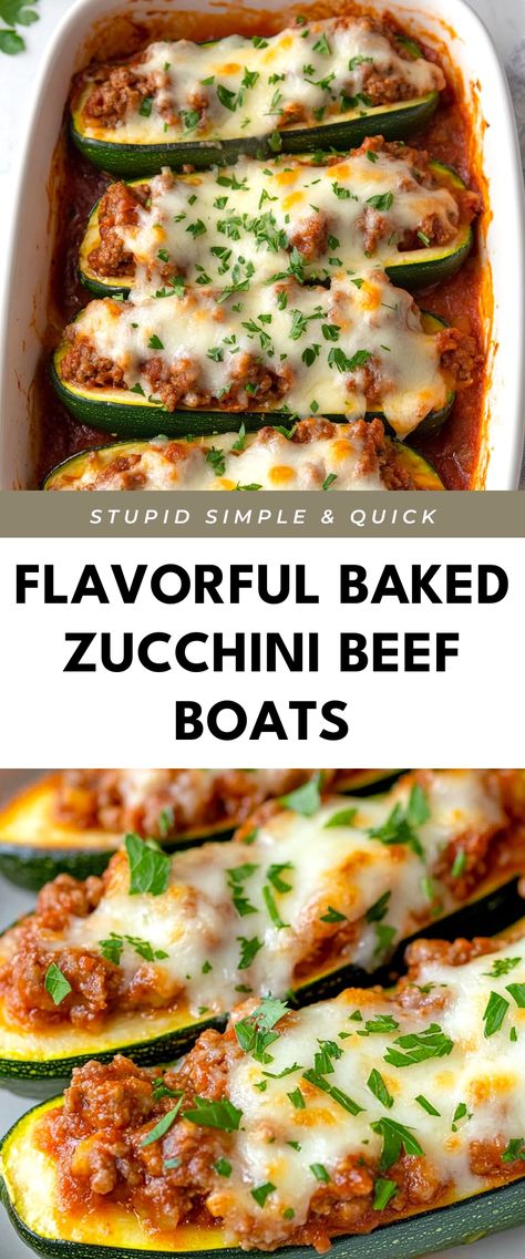 Image for Flavorful Baked Zucchini Beef Boats Whole 30 Zucchini Boats, Beef Zucchini Recipes, Stuffed Zucchini Boats Healthy, Zucchini Boats Healthy, Zucchini Beef, Low Calorie Baking, Zucchini Recipes Baked, Stuffed Zucchini Boats, Baked Zucchini