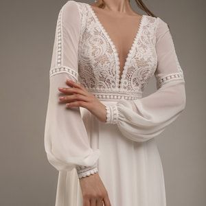 Bridal Gown Simple, Simple Bridal Dress, Long Sleeve Bohemian Wedding Dress, Simple Bridal Dresses, Evening Wedding Guest Dresses, Elegant Wedding Venues, Fall Bridesmaid Dresses, Beach Wedding Guest Dress, Beach Fabric