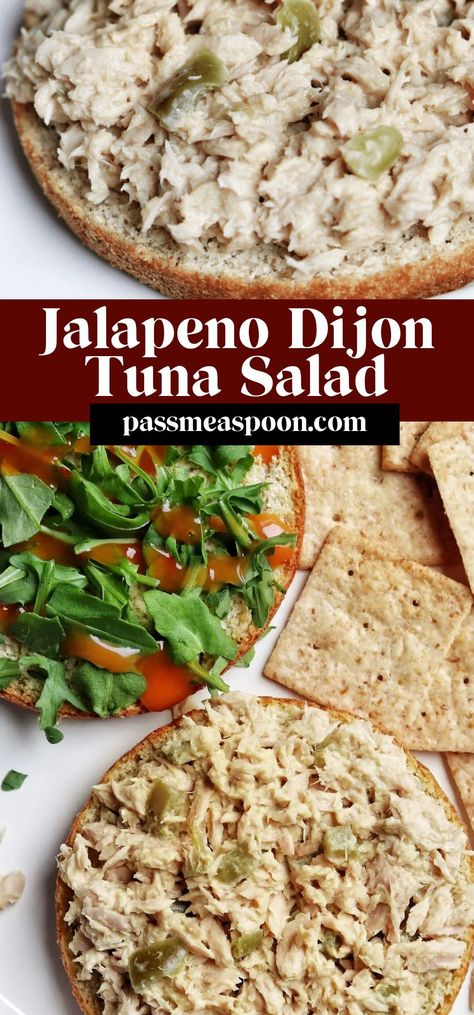 No mayo, no additives, just great flavor, three ingredients, and the perfect kick make this jalapeno dijon tuna salad the best quick lunch you will ever make! Easy Lunch Prep, Tuna Fillet, How To Make Sandwich, Prepped Lunches, Quick Lunch, Cabbage Slaw, Dessert Sauces, Quick Lunches, Tuna Salad