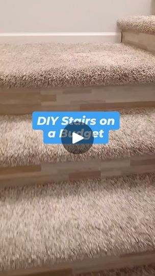 1.5K views · 14 reactions | Transform your stairs without breaking the bank! 🛠️✨ DIY stairs on a budget using vinyl stick tiles for the risers and carpet for the treads. Affordable, easy, and looks amazing! #DIYHome #BudgetRenovation #thedailydiy #homeimprovement | The Daily DIY | The Daily DIY · Original audio Diy Stair Treads Cheap, Stairs Diy, Stick Tiles, Diy Basement, Basement Stairs, Diy Stairs, Stair Treads, Stick On Tiles, 1k Views