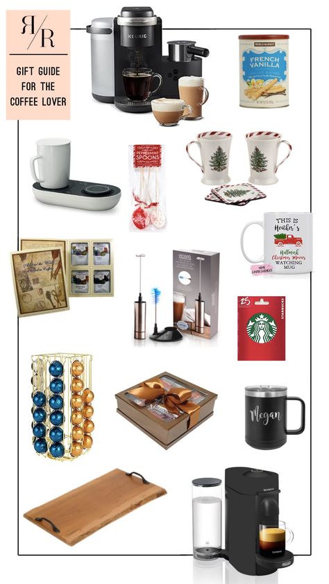 Click to see this coffee lover gift guide on Ruthie Ridley Blog! You can make your favorite coffee lovers gift basket with these coffee gift ideas! These coffee lovers gift basket starbucks are so unique and delicious. If you need christmas gift ideas for coffee lovers, this is the blog post for you. These coffee items are really the best coffee gift set ideas. You will find Nespresso coffee pods, a Keurig coffee station machine and even an electric coffee cup warmer! #gift #coffee #xmas Gift Ideas For Coffee Lovers, Keurig Coffee Station, Gift Set Ideas, Coffee Items, Coffee Lover Gifts Basket, Coffee Gift Ideas, Coffee Gift Set, Nespresso Coffee Pods, Coffee Display