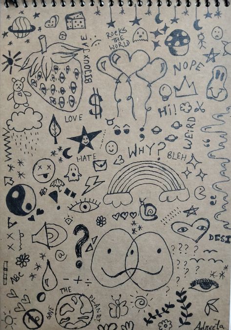 Doodled on the cover of my sketchpad Fill A Page With Doodles, Filler Drawings Doodles, Sketch Book Filler Ideas, Page Fillers Doodle, Doodle Fillers, Filler Doodles, Vent Book, Highest Version, Doodle Pages