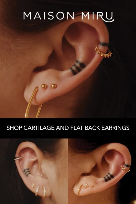 Premium quality cartilage hoops and internally threaded flat back earrings, perfect for tragus, helix, and other cartilage piercings ✨ The Box Tattoo, Box Tattoo, Pretty Ear Piercings, Cool Ear Piercings, Cartilage Piercings, Medusa Tattoo, Flat Back Earrings, 1 Tattoo, Dope Tattoos