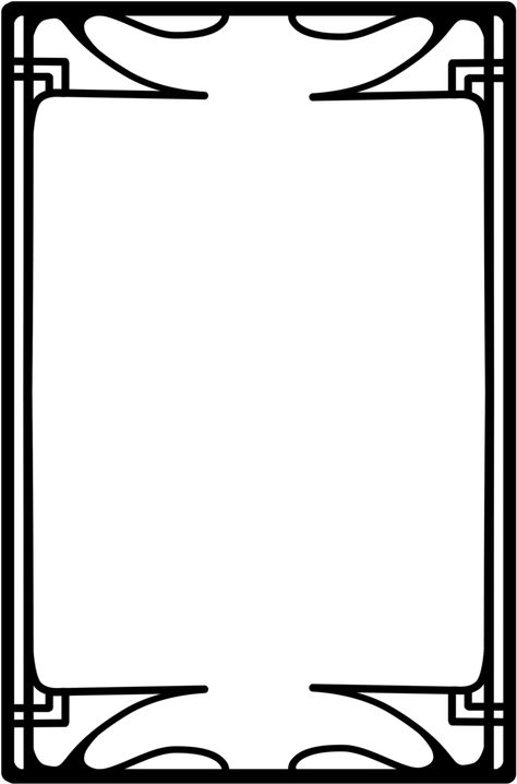 Tarot Card Drawing Base, Blank Tarot Card Template, Tarot Card Frame, Tarot Border, Tarot Template, Tarot Card Template, Diy Tarot Cards, Card Border, Art Deco Black And White