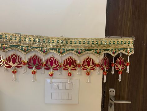 Lotus Flower Toran, Lotus Toran Design, Lotus Toran, Flower Toran, Toran Designs, Toran Design, Hanging Decorations Diy, Door Toran, Diwali Ideas