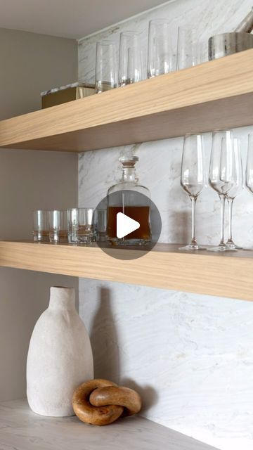 Trina Hazley Design on Instagram: "Transform an unused niche in your home into a stylish bar with a few creative touches. Install custom cabinetry and floating shelves for storage, a sleek countertop for mixing drinks, and a small wine fridge. Personalize the space with unique decor to turn your niche into a chic and functional home bar, perfect for impressing guests." Small Wine Fridge, Bar Shelves, Open Bar, Wine Fridge, Home Bar, Custom Cabinetry, Display Shelves, Unique Decor, Floating Shelves