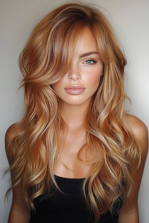 27 Elegant Copper Hair Color Ideas for a Charming New Look in 2025 Red Hair Color Correction, Orange Hair Fair Skin, Hair Extensions Colorful, Copper With Honey Blonde Highlights, Hair Color Ideas For Natural Red Heads, Blending Gray Hair With Copper, Hair For 2025 Women, Copper Hair With Blonde Balayage, Highlights In Copper Hair