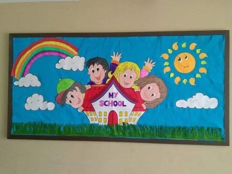 Tag Board Ideas For School, Creative Bulletin Board Ideas For School, Welcome Board For Preschool, Welcome Board For Kindergarten, Notice Board Decoration Ideas School, School Board Decoration Creative, Notice Board Decoration Ideas, Notice Board Decoration, Soft Board Decoration