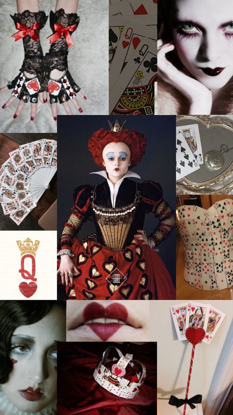 Halloween costume inspo. King Of Hearts Costume, Queen Of Hearts Halloween Costume, Queen Of Hearts Halloween, Queen Of Hearts Alice, Heart Costume, Queen Of Hearts Costume, Alice In Wonderland Costume, Wonderland Costumes, Costume Inspo