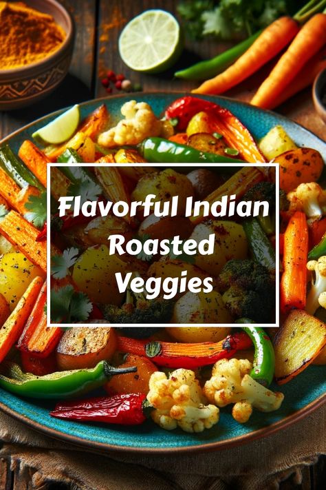 Delight your taste buds with a flavorful twist by trying out these beautifully spiced roasted vegetables inspired by Indian cuisine. Each bite is a burst of aromatic flavors and vibrant colors that will surely elevate your dining experience. The perfect side dish that's not only healthy but also packed with exotic spices to add an extra flair to any meal. Experience a fusion of traditional Indian flavors and the goodness of fresh vegetables in this easy-to-make, yet impressive recipe. East Indian Vegetable Dishes, Indian Spiced Vegetables, Vegetable Side Dishes Indian, Indian Roasted Vegetables, Indian Side Dishes Vegetable, Indian Vegetable Side Dish, Indian Vegetables, Mix Vegetable Recipe, Indian Vegetable Recipes