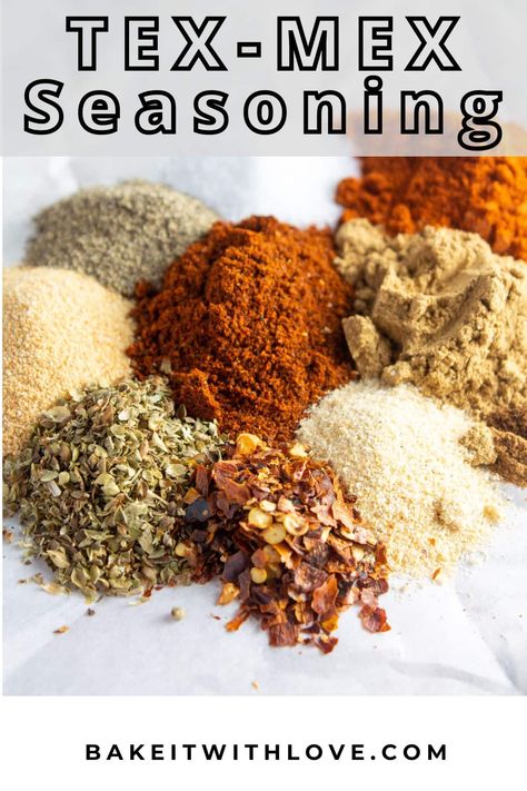 Spicy Seasoning For Chicken, Tex Mex Seasoning, Tex Mex Fajitas, Tex Mex Spice Blend, Tex Mex Chili Recipes, Tex Mex Seasoning Recipe, Texmex Seasoning, Mexican Seasoning Recipe, Bean Seasoning Recipe