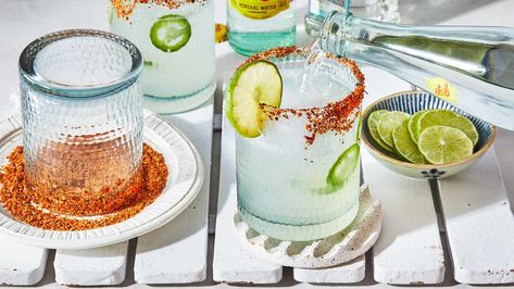 Spicy ranch water adds jalapeño and Tajin to the classic tequila cocktail. Learn how to heat up this favorite Lone Star drink. Spicy Ranch Water, Texas Cocktails, Ranch Water Recipe, Classic Tequila Cocktails, Spicy Ranch, Ranch Water, Grapefruit Cocktail, Chili Lime Seasoning, Spicy Cocktail