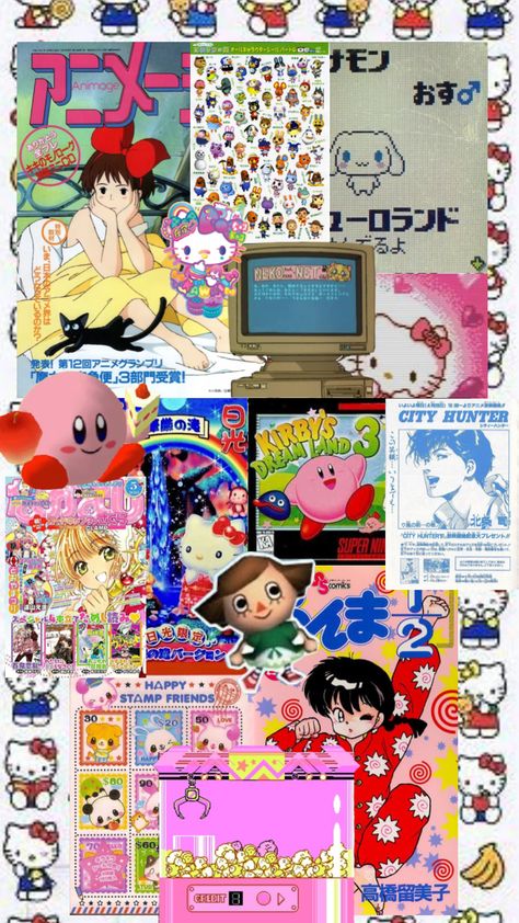 👾 #aesthetic #aestheticmoodboard #lockscreen #wallpaper #retro #videogames #hellokitty #kirby #japan #fyp Retro Kirby Wallpaper, Kirby Wallpaper Lockscreen, Videogame Aesthetic Wallpaper, Japan Y2k Wallpaper, Retro Japan Wallpaper, Indie Game Wallpaper, Retro Cartoon Aesthetic Wallpaper, Retro Pc Wallpaper, Y2k Game Aesthetic