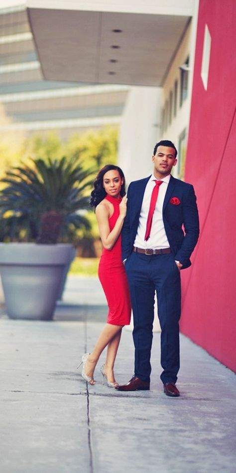 Wedding Guest Dresses For Every Seasons And Style ❤ See more: http://www.weddingforward.com/wedding-guest-dresses/ #weddings Matching Prom Couples, Wedding Guest Men, Couple Prom, Outfit Couple, Engagement Shoot Outfit, Prom Couples, Pictures Wedding, Prom Photos, Wedding Attire Guest