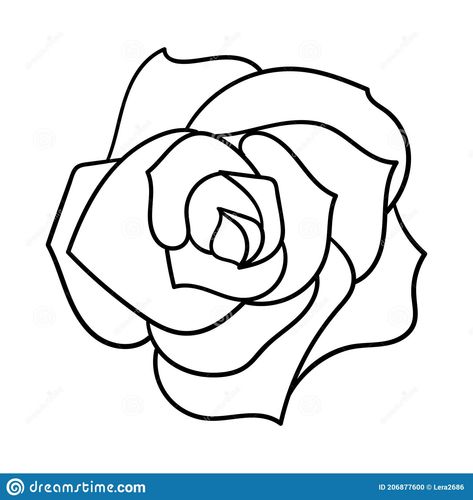 Simple Rose Outline, Outline Drawing Tattoo, Rose Outline Drawing, Drawing Tattoo Ideas, Rose Doodle, Rose Drawing Simple, Rose Outline, Rose Sketch, Element Design