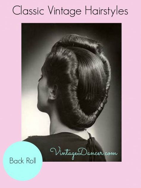 The back roll was a popular hairstyle during the 1940s. It is also easy to create. Learn how from our favorite tutorials. 1940 Hair, Cabelo Pin Up, Hair Perms, Easy Vintage Hairstyles, Classy Hair, Historical Hairstyles, 40s Hairstyles, 1940's Fashion, Victory Rolls