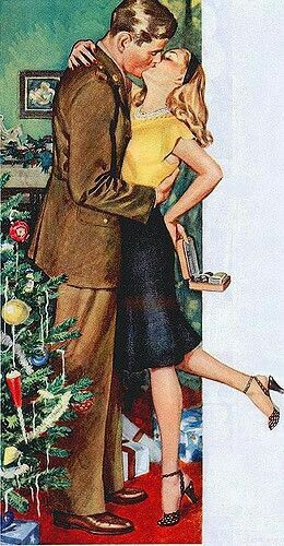 Visuell Identitet, Pin Up Vintage, Vintage Christmas Images, Vintage Romance, Images Vintage, Old Fashioned Christmas, Christmas Couple, Christmas Past, Vintage Christmas Cards