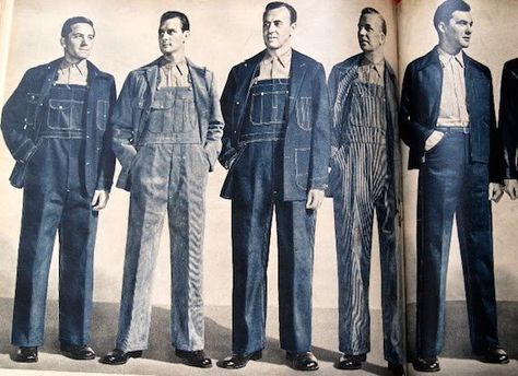 Vintage Workwear - Blue17 vintage clothing Work Wear Men Workwear, Wearing Overalls, Men Workwear, Industrial Clothing, Vintage Menswear, Overalls Fashion, American Workwear, Workwear Vintage, Denim Workwear