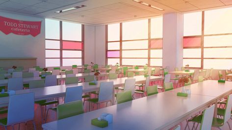 ArtStation - School cafeteria- KFC, ~ RaseL Mha Scenery, Webtoon Background, School Lunchroom, School Hall, Background Anime, Colonel Sanders, House Light, Dating Simulator, School Cafeteria