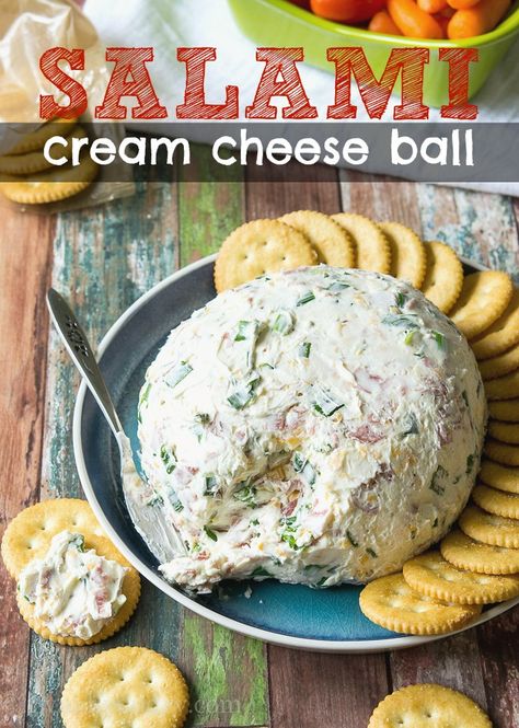 Salami Cream Cheese Ball Salami Cream Cheese, Cream Cheese Ball, Ww Food, Chipped Beef, Cream Cheese Dips, Quick And Easy Appetizers, Cheese Ball Recipes, Spread Recipes, Best Cheese