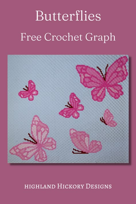 You can use the Butterflies Graph for Corner to Corner (C2C), Tapestry crochet (sc), tss, mini c2c, hdc, dc, bobble stitch, cross stitch, or any other craft that utilizes a graph. This pattern uses 6 different yarn colors. The graph is 120 blocks (squares) high by 135 blocks (squares) wide. C2c Crochet Butterfly Pattern Free, C2c Butterfly Pattern, Free C2c Graphgan Patterns, C2c Crochet Pattern Free Charts Easy, C2c Crochet Pattern Free Charts, Crochet Graph Patterns Easy, Crochet Graphgan Patterns Free, Free C2c Crochet Pattern, Jay Crochet