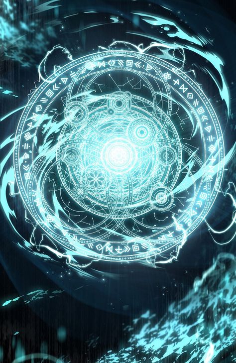 Rune Magic Fantasy Art, Issei Hyoudou, Spell Circle, Staff Magic, Air Magic, Ice Magic, Elemental Magic, Super Powers Art, Magic Symbols