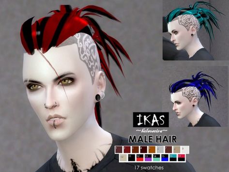 Helsoseira's IKAS - Hair style for MALE Sims 4 Cc Punk Hair Male, Sims 4 Cc Spiky Hair Male, Sims 4 Cc Sims Resource Male Hair, Sims 4 Spiky Hair, Sims 4 Anto Hair Male, Long Undercut, Undercut Hair, Snake Hair, Hair Male