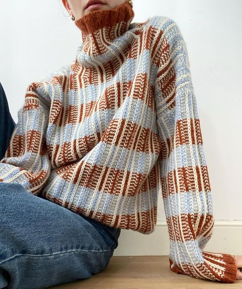 ROWS (@rows_knitwear) • Instagram photos and videos Knit Sweater Striped, Striped Knit Sweater For Fall, Rows Knitwear, Fall Striped Knitted Sweater, Retro Striped Knitted Sweater, Winter Jacquard Knit Striped Sweater, Fall Stripes, Knit Outerwear, Long Sleeve Knit Dress