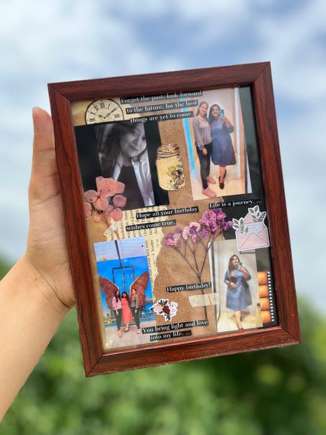 Diy Resin Gifts, 22 Birthday Gifts, Diy Photo Book, Handmade Photo Frames, Diy Best Friend Gifts, Collage Work, Birthday Card Drawing, Photo Frame Gift, Creative Gifts For Boyfriend