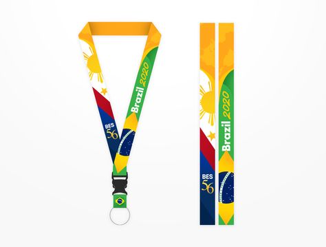 Brazil Philippines Lanyard Design by Michael Lawrenz Saturno on Dribbble Creative Lanyard Design, Lanyard Design Ideas, Nametag Design, Identity Card Design, Funny Laptop Stickers, Free Business Card Design, Lanyard Wallet, Custom Lanyards, Mecca Wallpaper