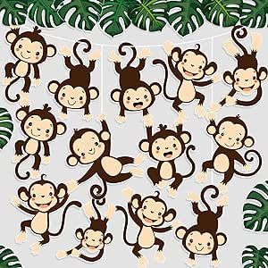 QOUBAI 36pcs Safari Birthday Decorations Jungle Party Decorations Hanging Monkey Birthday Party Cutout Supplies Jungle Safari Animal Wall Decor for Kids Classroom Bulletin Board Safari Birthday Decorations, Monkey Birthday Party, Safari Party Decorations, Jungle Theme Classroom, Monkey Birthday Parties, Jungle Party Decorations, Hanging Monkey, Classroom Bulletin Board, Jungle Decor