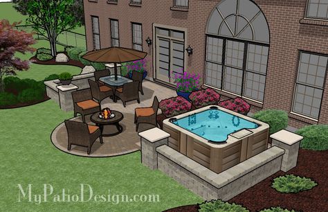 Hot Tub Patio Design | Patio Designs and Ideas Whirlpool Deck, Tubs Ideas, Hot Tub Landscaping, Hot Tub Patio, Hot Tub Designs, Backyard Layout, Patio Layout, Hot Tub Deck, Hot Tub Backyard