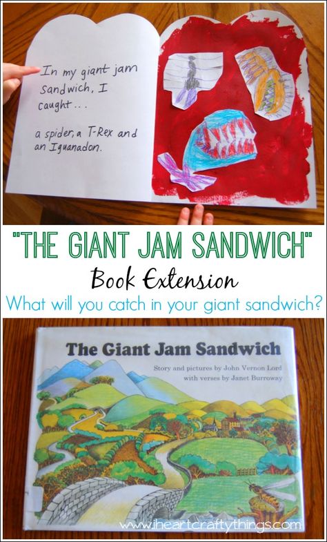 The Giant Jam Sandwich - I HEART CRAFTY THINGS: Books with Crafts The Giant Jam Sandwich Activities, Giant Jam Sandwich Activities, Books With Crafts, The Giant Jam Sandwich, Sandwich Craft, Giant Sandwich, Jam Sandwich, Cooking Theme, Sandwich Day