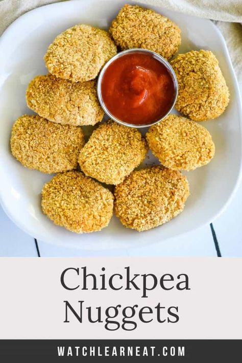 Chickpea Bites, Chickpea Nuggets, Healthier Alternatives, Vegan Chickpea, Vegan Meat, Nuggets Recipe, Wfpb Recipes, Vegan Kids, Falafels