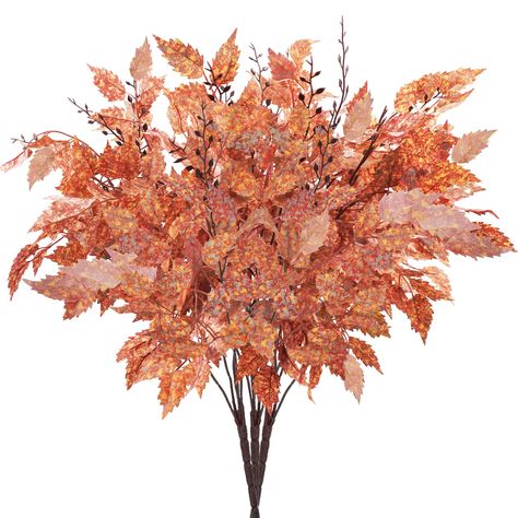 PRICES MAY VARY. 🍁 3 Pack Artificial Fall Flowers Decoration: There are 3pcs of artificial maple leaves branches in this pack, each bundle is about 21“, each branch has 5 stems and each stem 28pcs of leaves. Infuse your space with the warmth and charm of fall. 🍁 Flexible Material: The fake fall leaves stems are made of high-quality fabric and the stems are made of iron wire wrapped with plastic. It can be easily bent as needed. Always remain romantic and fresh, enjoy the natural beauty and add Outdoor Table Centerpieces, Fall Floral Stems, Fall Maple Leaves, Crafts Thanksgiving, Centerpiece Craft, Fall Stem, Narcissus Flower, Hibiscus Plant, Flowers Decoration