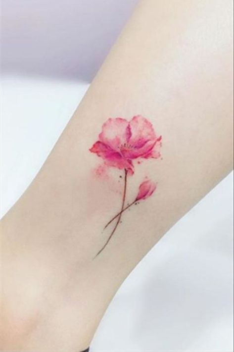 Pink Poppy Tattoo, Flower Tattoos For Women Forearm, Pastel Flower Tattoo, Watercolour Flower Tattoo, Poppy Tattoos, Poppy Flower Tattoo, Mum Tattoo, Tattoos To Cover Scars, Watercolor Tattoo Flower