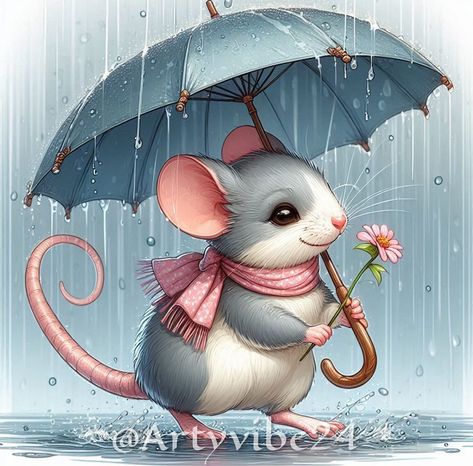 🌧️IN THE RAIN Challenge 🌧️ Many thanks dear @ala_aiart for invitation Hosted by e@dr.pristineart Hashtag #intherain I’d like to invite my talented friends ☺️if they want to @globe_genius13 @welcome_to_circus_of_love @end_time_romance Sweet Images, Under My Umbrella, Mouse Rat, Many Thanks, In The Rain, Rainy Days, The Rain, Animal Art, Cute Pictures